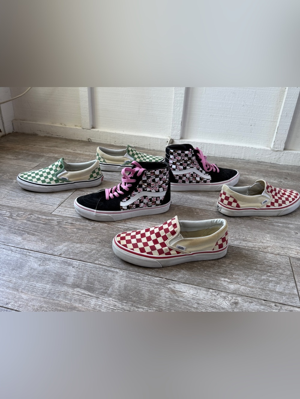 Lot of Vans | 2 VERY Well Loved Classic Slip-Ons 8 & 1 EUC Sk8-Hi High Tops 8.5
